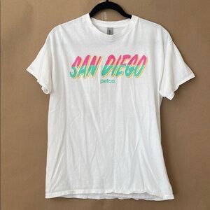 Gildan White/Pink/Green San Diego Padres City Connect Graphic Tee